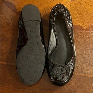 Tory Burch Glossy Black Flats